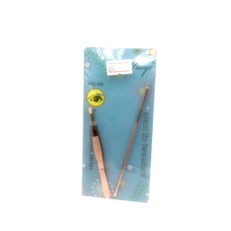 Huigi Slant Tip Tweezers Eyebrows Clip Blue