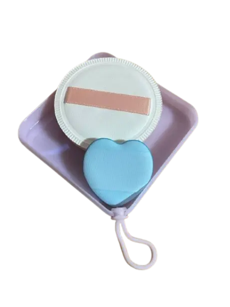 Wearable Manicube ប្រអប់ប៉ុងផាត់មុខធំ+តូចបេះដូង