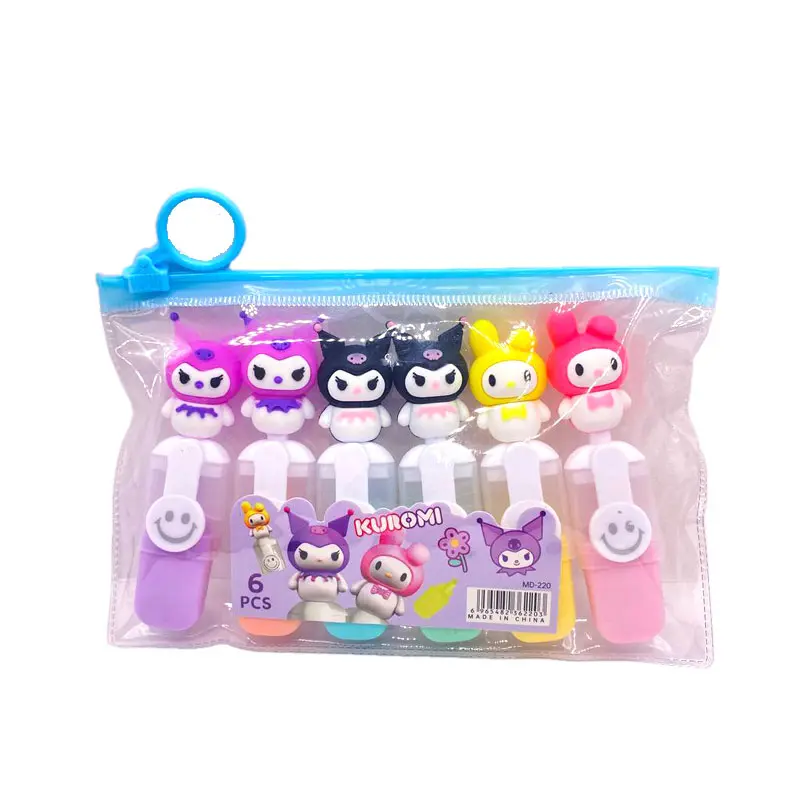 Kuromi-ទឹកហ្វឺតពណ៏ 6 pcs
