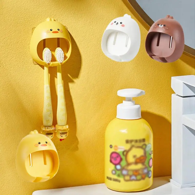 G.Duck Hello Cartoon Wall Mounted Toothbrush Holder 2pcs