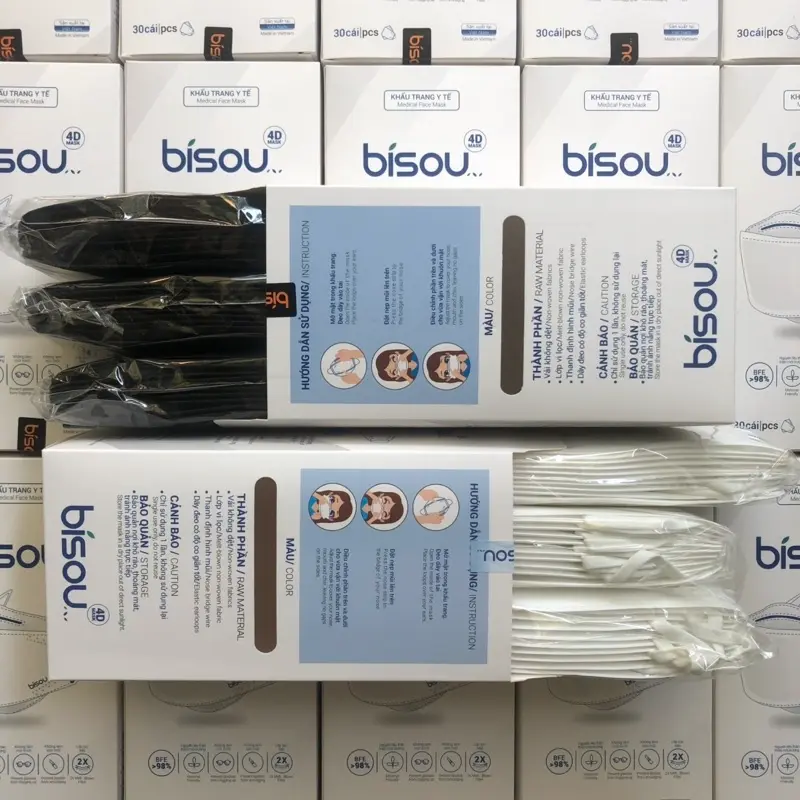 bisou ម៉ាស់ការពារមេរោគ4D 10pcs