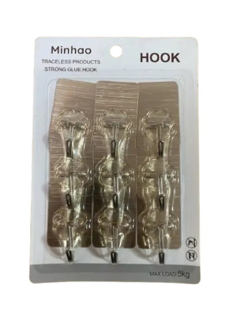 Minhao Glue Hook រាងចតុកោណកែង 5kg 9pcs