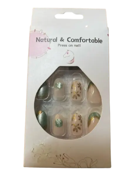 Natural & Comfortable ម៉ូតរលោងឆ្នូតបៃតងផ្លេកៗ 24pcs