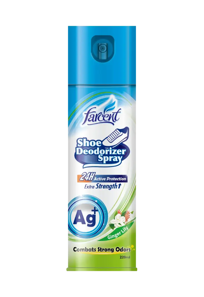 [421116] Farcent Shoe Deodorizer Spray Combats Odors Ginger Lily 220ml