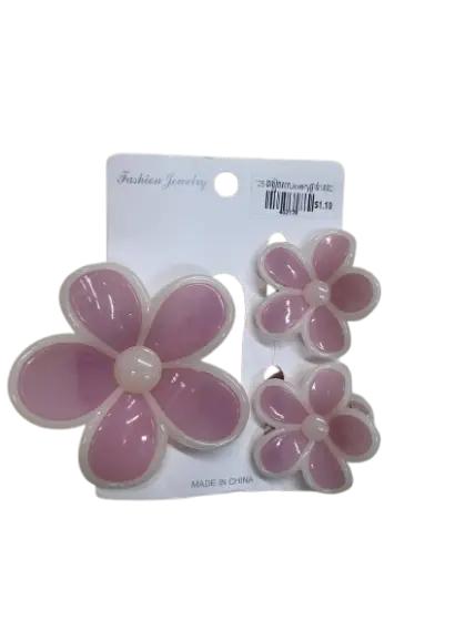 126-ដង្កៀបសក់Jewelryផ្កាធំ1តូច2