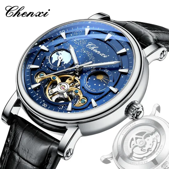 នាឡិកាដៃបុរសស្បែកអូតូ Chenxi 8872