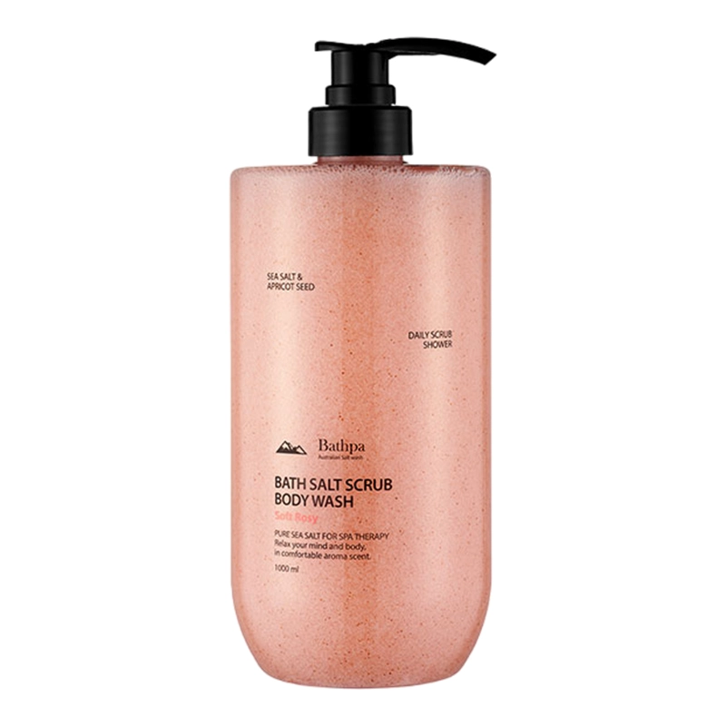 Bathpa Scrub Body Wash Soft Rosy Pink 1000ml