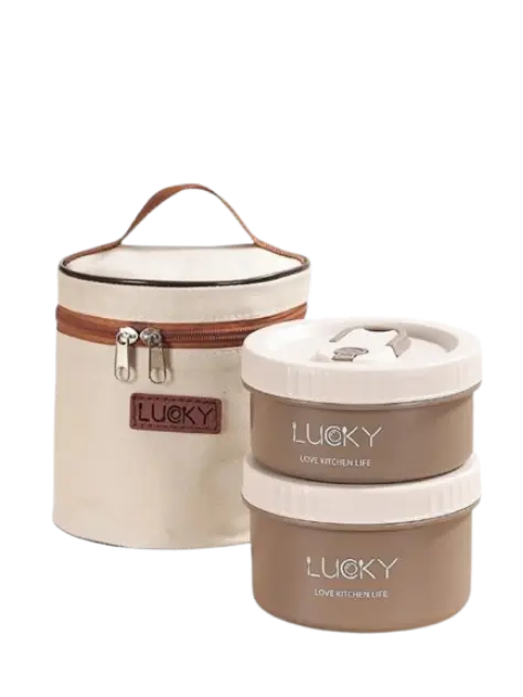 Lucky ប្រអប់បាយ2ជាន់មានកាបូប#1 1080ml