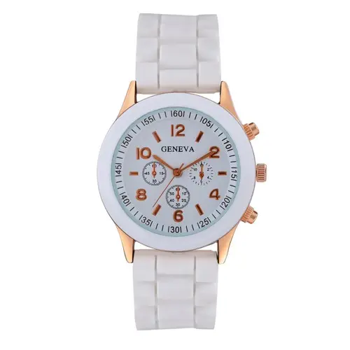 Geneva នាឡិកាដៃបុរសខ្សែជ័រធំ