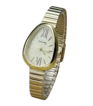 Gogoey នាឡិកាដៃរាងពងក្រពើនារីខ្សែដែក