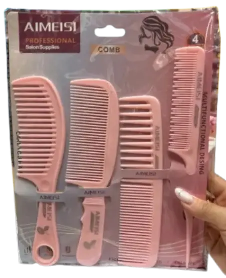 Aimeisi Flat Comb ឈុតក្រាសសក់ 4pcs #P405A