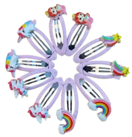 251-ឈុតដង្កៀបកៀបសក់រុំក្រណាត់ផ្កាឈូក 10pcs