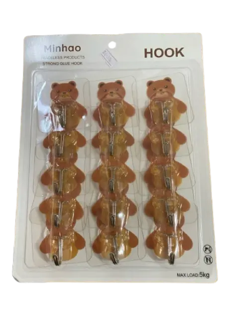 Minhao Glue Hook រូបខ្លាឃ្មុំ 5kg 15pcs