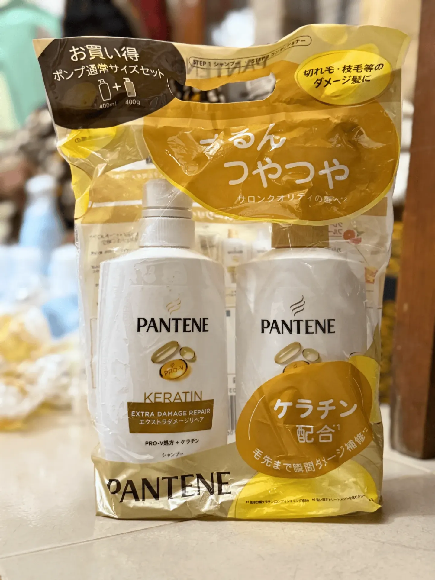 PANTENE Extra Damage Repair កក់+បន្ទន់ លឿង