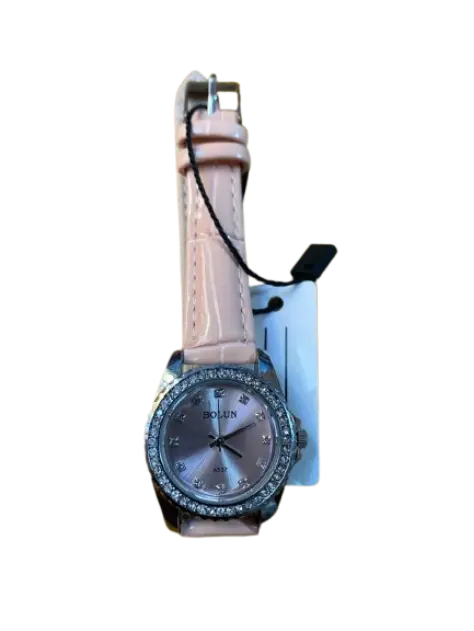 Bolun នាឡិកាដៃខ្សែស្បែកក្បាលត្បូងមូល #A537