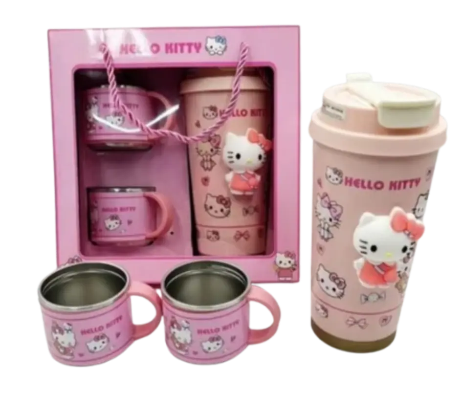 Hello Kitty ឈុតដងទឹក+កែវ2ប្រអប់កាដូ #BW-70-1