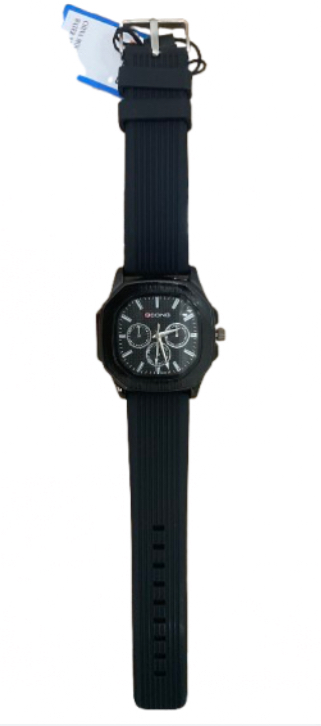 QCONG នាឡិកាដៃរាងជ្រុង6ខ្សែជ័រ # 3022-5