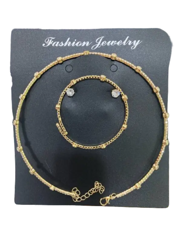 Fashion Jewelry ឈុតខ្សែក+ខ្សែដៃ+ក្រវិលត្បូង