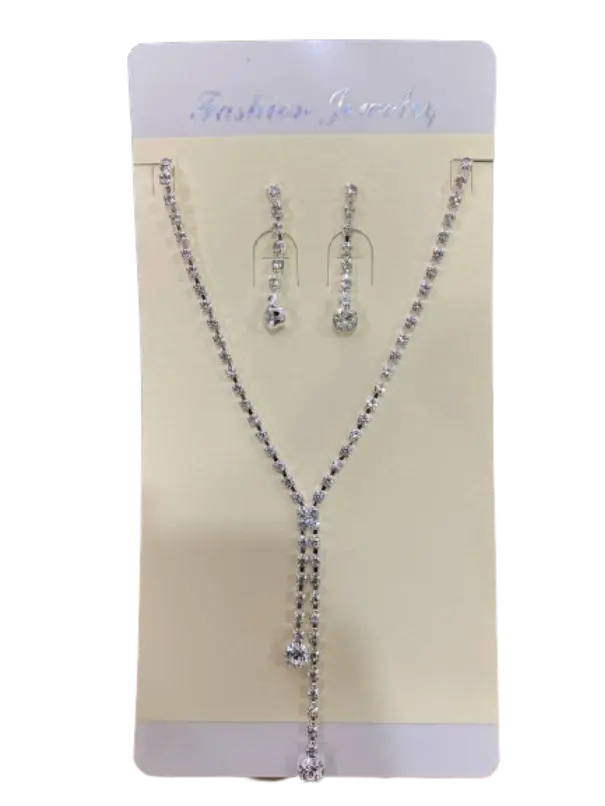 Fashion Jewelry ឈុតខ្សែក+ក្រវិលត្បូងចន្លោះៗ