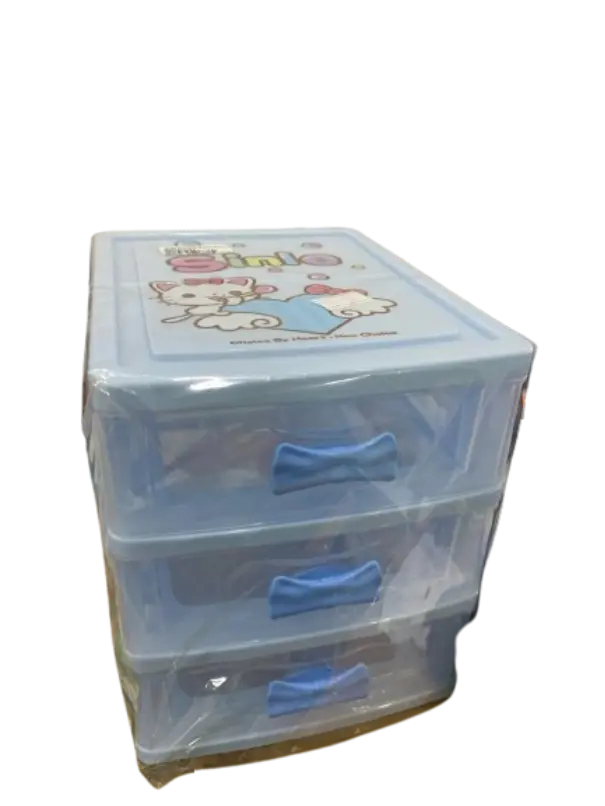 Fashion ទូជ័រថ្លាដាក់អីវ៉ាន់3ជាន់ #R399B