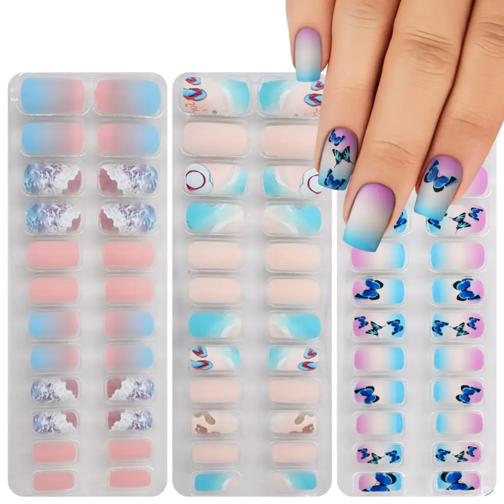 Fashion Nail ប្រអប់វែងចម្រុះម៉ូត 24pcs
