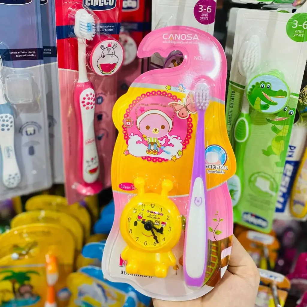 Canosa ច្រាសដុសធ្មេញក្មេង+នាឡិកា #No714