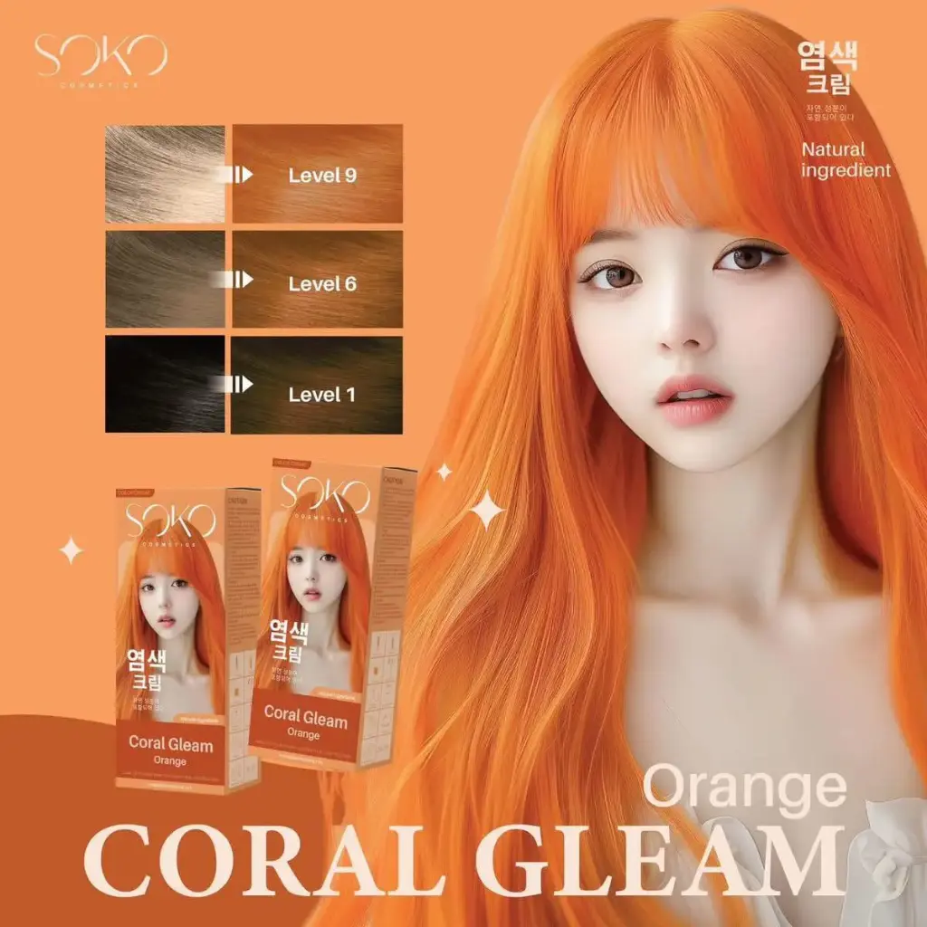 SOKO ថ្នាំលាបសក់ Coral Gleam Orange
