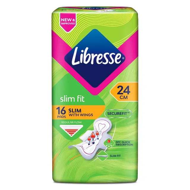 [410085] Libresse សំឡីអនាម័យ Slim Fit 24cm*16pcs