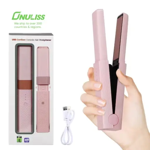 [400045] USB Cordless Ceramic Hair Straightener