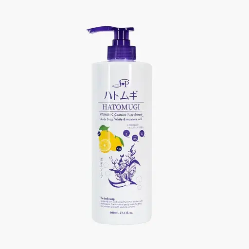 [417073] HATOMUGI​​ Body Soap Whtie&Moisture Rich Lemon 800ml