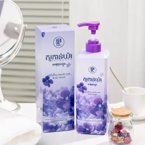 [417076] Soukanya សូកាន់យ៉ាសាប៊ូដុសខ្លួនផ្កានគររាជ 800ml