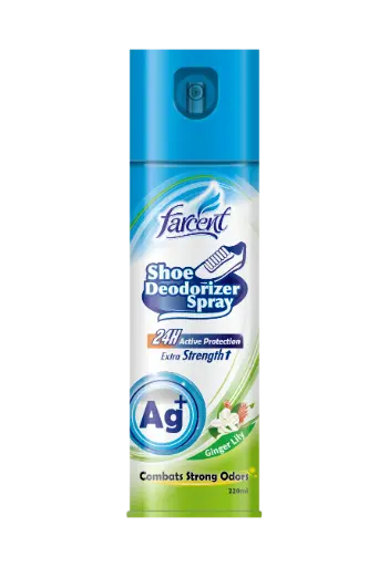 [421116] Farcent Shoe Deodorizer Spray Combats Odors Ginger Lily 220ml