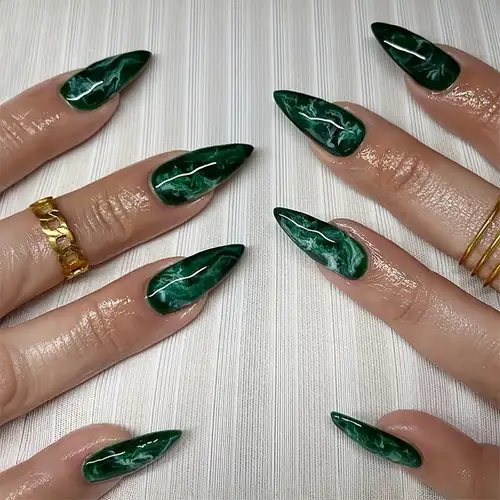 [401043] Beautiful Nail ម៉ូតស្រួចពណ៌ស្លែ 24nails