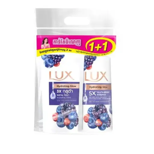 [417676] Lux សាប៊ូដុសខ្លួនMix Berry ស្វាយ 900ml+400ml