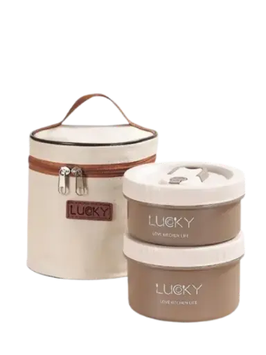 [400746] Lucky ប្រអប់បាយ2ជាន់មានកាបូប#1 1080ml