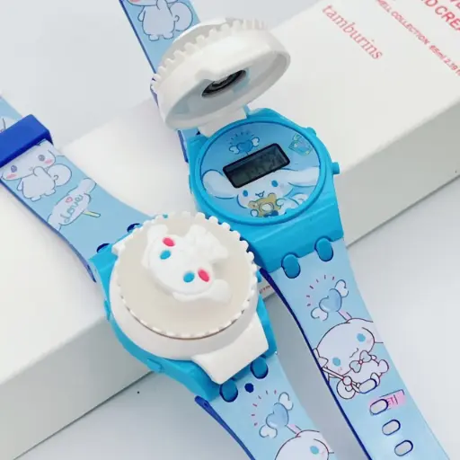 [425568] នាឡិកាកូចក្មេងចុចមានភ្លើងនិងបង្វិលបាន