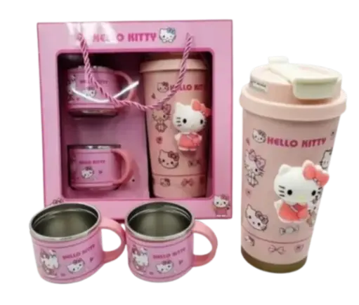 [400858] Hello Kitty ឈុតដងទឹក+កែវ2ប្រអប់កាដូ #BW-70-1