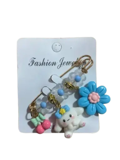 [425614] Fashion Jewelry ម្ជុលខ្ទាស់ផ្កា3គ្រាប់