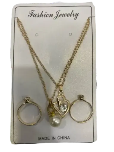 [425621] Fashion Jewelry ខ្សែកគូ+ចិញ្ចៀនគូ