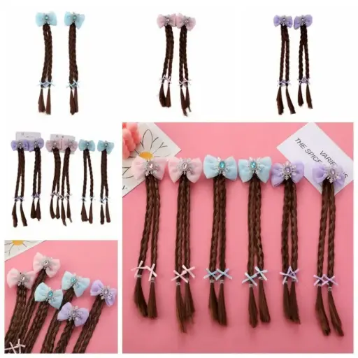 [425623] Pringcess សក់ក្រងគូមានដង្កៀបចាប់សក់ 2pcs