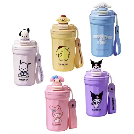 [400985] កែវទឹកមានក្បាលតុក្កតាចម្រុះ 500ml