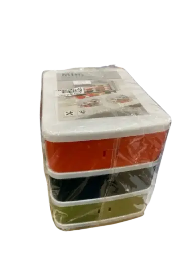 [500000] Mini Drawer ទូជ័រថ្លាដាក់អីវ៉ាន់3ជាន់ #G448-3023