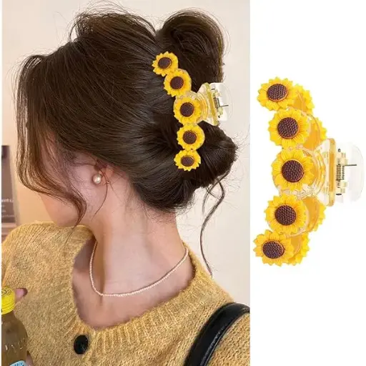 [402058] MUJU ដង្កៀបកៀបសក់ផ្កា5ចម្រុះពណ៌ #D310