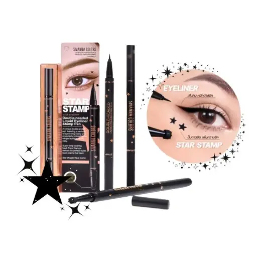 [407329] Sivanna Double Headed Liquid Eyeliner Stamp Pen 0.5g+0.5g