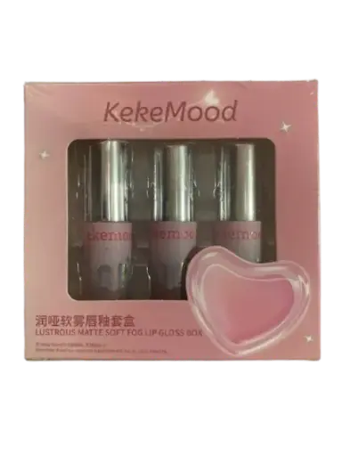 [407451] Keke Mood Lustrous Matte Soft Fog Lip Gloss Box #A 1.2g*3