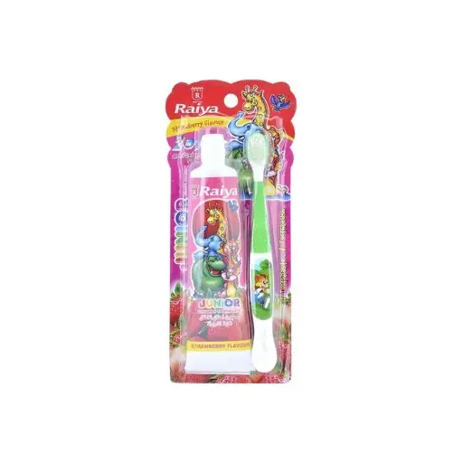 [408102] Raiya Junior Toothpaste Strawberry+Toothbrush 75gm