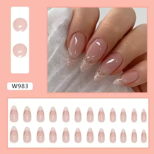 [401010] Nails Natural Delicate&Comfortable ម៉ូតផ្លេកចុង24pcs